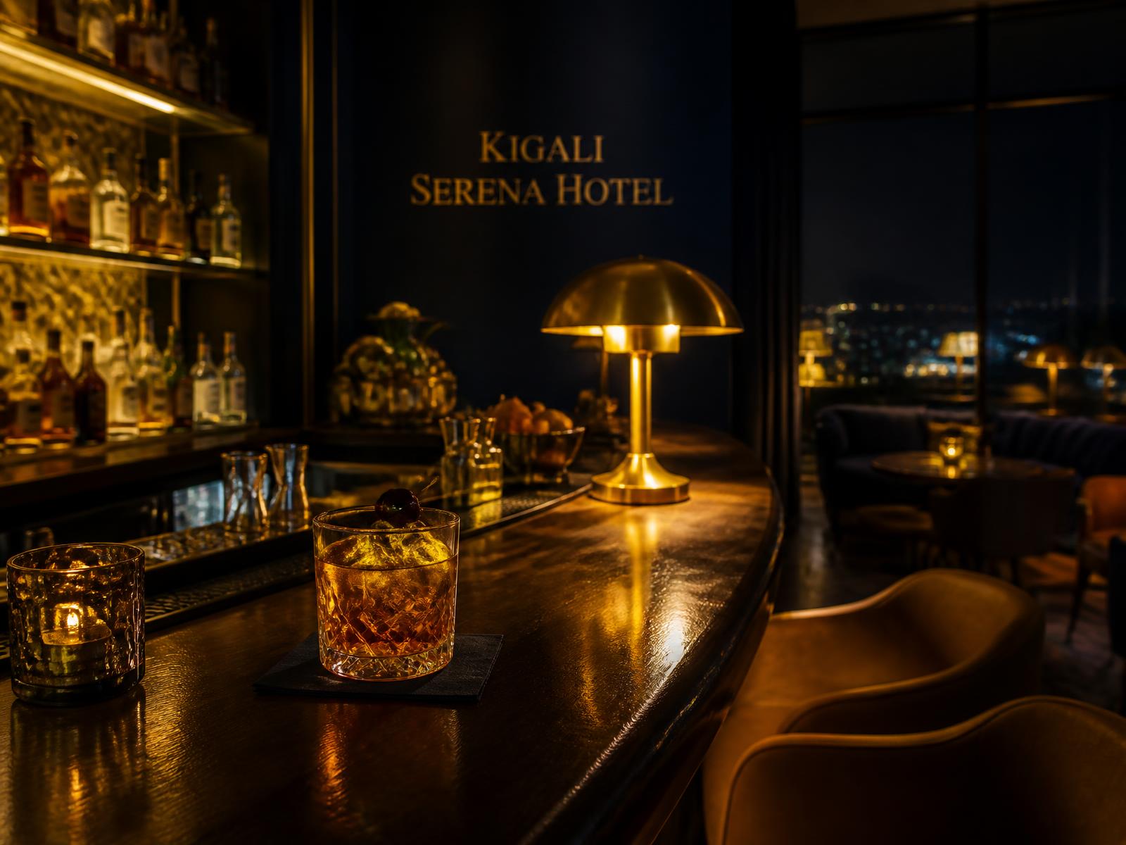 An inviting lounge with a warmly lit bar and comfortable seating